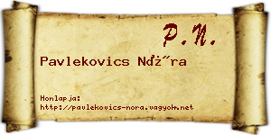 Pavlekovics Nóra névjegykártya